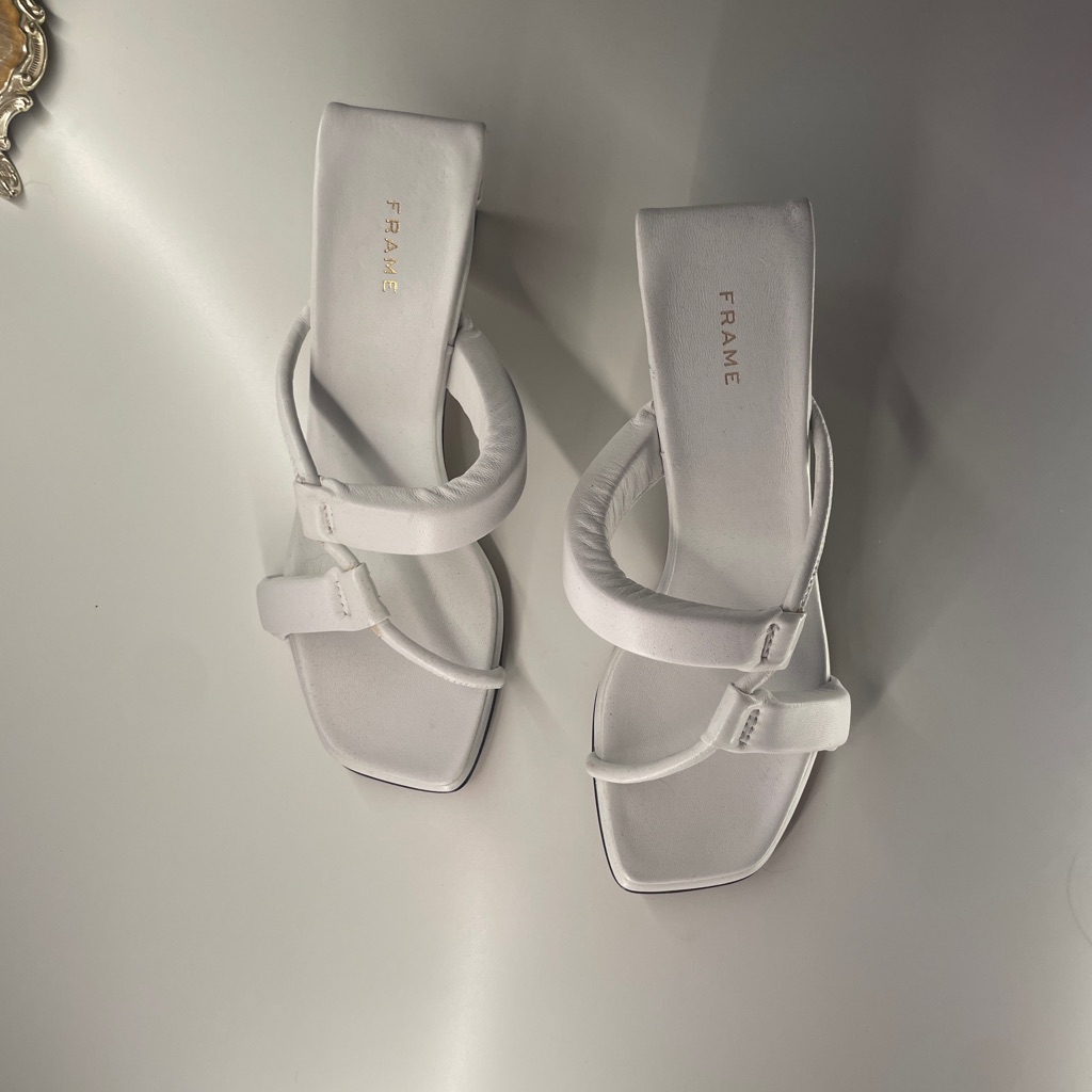 Frame White Slide Leather Sandals Eu 36.5